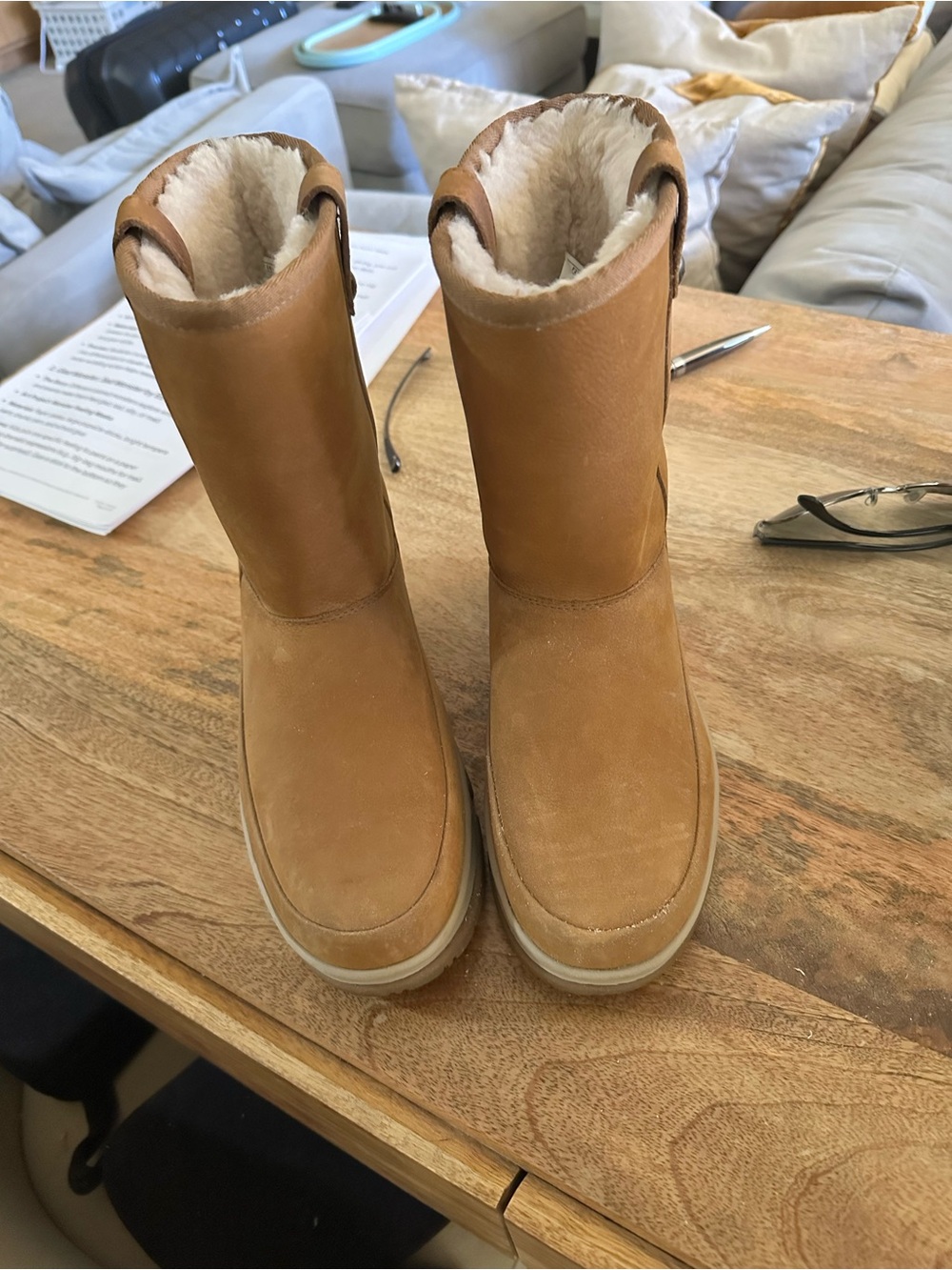 UGG Chestnut Tan Shearling-Lined Winter Boots